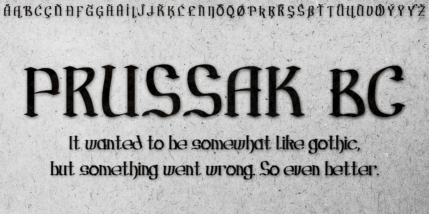 Пример шрифта Prussak BC #1